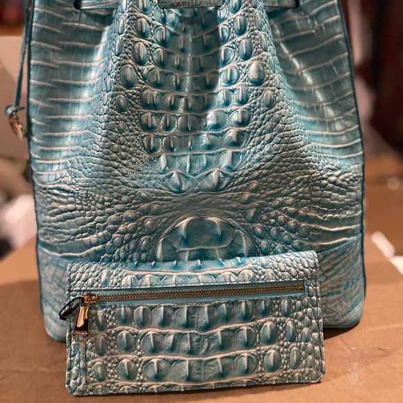 Brahmin Dusty Blue Marlowe and matching wallet
